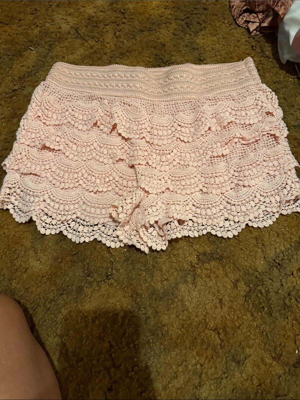 No Boundaries Pink Crochet Hybrid Shorts